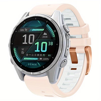 Gelang Olahraga Silikon Lepas Cepat dengan Gesper Emas Mawar 20mm, Cocok untuk Garmin Fenix 8 43mm 7S Pro 6S Pro 5S Plus.