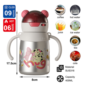 Cute Cartoon kids Stainless Steel Insulated Tumbler leakproof baby Water <b>Bottle</b> For Children Back To School Use - Product Image 2