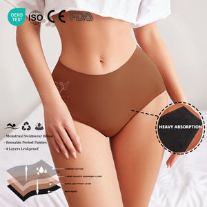 Ropa Interior Menstrual Sin Costuras Hygieia, Cintura Media, Sin Costuras Visibles, Bragas Menstruales de 4 Capas a Prueba de Fugas, Bragas Fisiológicas, <span class=keywords><strong>Culotte</strong></span> Mensuelle - Product Image 1