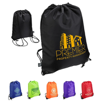 Vente en gros bon marché Sac à dos à cordon personnalisé avec impression promotionnelle Sac à dos en nylon polyester 210D avec logo personnalisé