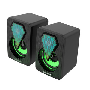 ลำโพง 2.0 ระบบเสียงคอมพิวเตอร์ตั้งโต๊ะแบบใช้พลังงานจาก USB ทำจากไม้ พร้อมไฟ LED สีสันสดใส ขนาด 60x60x812 มม. - Product Image 3