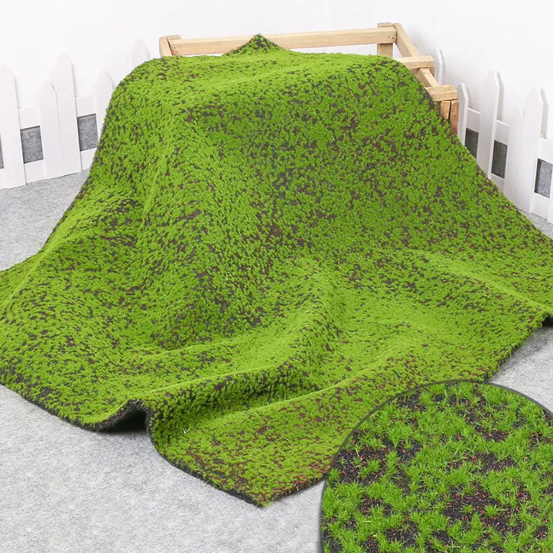 ZHUOOU Kualitas Tinggi 1M * 1M Karpet Lumut Persegi Dinding Rumput Lumut Buatan untuk Dekorasi