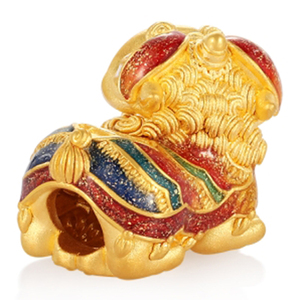 Nouveau Style bonne qualité Style chinois Lion forme 24K plaqué or perles en vrac pour la fabrication de bracelets de bijoux - Product Image 2