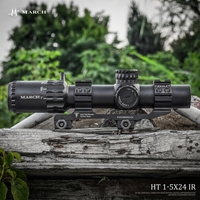 Lunette de tir T-EAGLE March HT1-5X24IR 30mm SFP IR tactique en alliage d'aluminium pour la chasse, le tir en extérieur, LPVO, étanche et antichoc