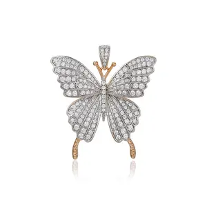 P102621Xu ping jewelry The new Mori Sweet Animal collection beautiful diamond-encrusted butterfly 18K gold and 14K gold pendant