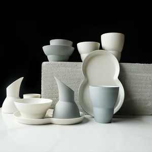 <span class=keywords><strong>Set</strong></span> di stoviglie in ceramica nordica unico opaco insalata Dessert piatto di frutta piatto di Sushi Cappuccino tazza di caffè tazza di tè ciotola di zuppa vaso di latte - Product Image 3