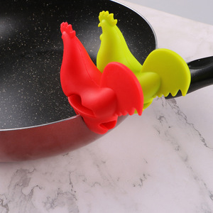 Soporte para olla de silicona con forma de gallo colorido, prevención de desbordamiento de cocina, soporte para hornear, cuchara, Clips para ollas - Product Image 2