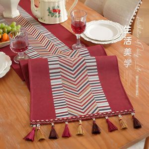 American Style Table <b>Runner</b> Cotton Linen Printed <b>Washable</b> Home Decor Living Room Dining Room Bedroom Kitchen Bathroom Entryway - Product Image 1