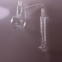 Fiole de distillation en verre pour laboratoire, appareil de distillation avec condenseur, entièrement en verre, matériel de chaudière et verrerie de refroidissement