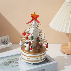 DAMAI Christmas Wooden Rotating <b>Music</b> <b>Box</b> Creative Christmas Gift Wholesale Desktop Christmas Decorations - Product Image 5