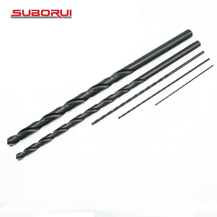 SUBORUI DIN1869 Hss Fully Ground Extra Long Black Oxide Straight Shank M35 M2 Metal Twist Drill Bit For Deep Hole Drilling