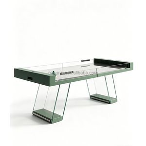<span class=keywords><strong>Table</strong></span> de <span class=keywords><strong>hockey</strong></span> sur <span class=keywords><strong>air</strong></span> suspendue professionnelle de luxe pour 2 joueurs, avec pieds en bois et verre, pour loisirs à domicile - Product Image 1