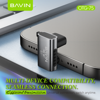 BAVIN OTG75 240W 40Gbps 8K 60Hz Tipe c laki-laki untuk Tipe c perempuan USB 4.0 adaptor konverter pembaca kartu ke Adapter Otg
