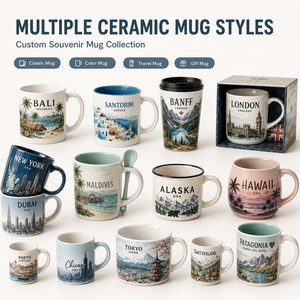 Juego de Tazas Dobles Personalizadas de Porcelana Fina con Diseño de Azulejo Portugués, Estilo Acuarela, para Aventura y Senderismo, a Prueba de Fugas - Product Image 3