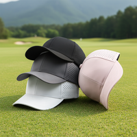 Individuelles Patch-Logo 6-Panel Wasserdichte Polyester Sport Golf Kappe Lasergeschnittene Perforierte Dad Baseball Cap
