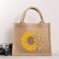Bolsa de regalo de arpillera de dama de honor personalizada, bolsa de mano de arpillera de yute de lino de cáñamo