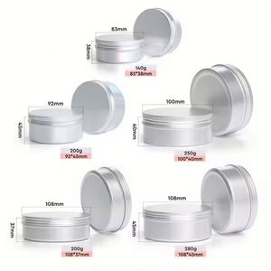Latas Redondas de Metal de 150ml, 200ml, 250ml, Envases de Aluminio Vacíos con Tapa de Rosca para Alimentos, Pasteles y Postres - Product Image 5