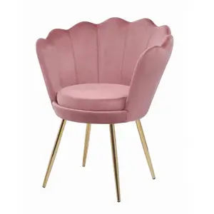 Удобный Розовый бархатный стул подушка для сидения с цветочной спинкой бархатная ткань обеденный стул с металлическими ножками