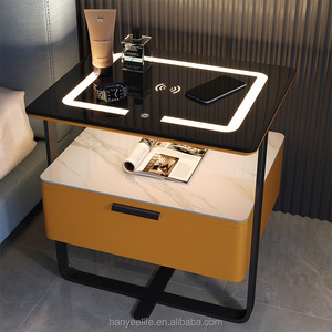 HANYEE-mesita de noche multifuncional, muebles de lujo, dormitorio, fábrica, venta al por mayor, carga inalámbrica, cerradura inteligente, luz LED - Product Image 3