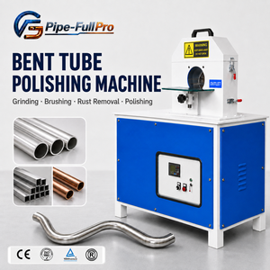 Máquina pulidora de tubos curvos, máquina pulidora de ángulo de 45 grados para acero inoxidable, tubos curvos, codos y eliminación de óxido - Product Image 1