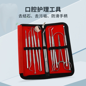 Stainless Steel Dental Tool Set 11-Piece Portable Tartar Remover Oral Care Probe Home Use - Product Image 5