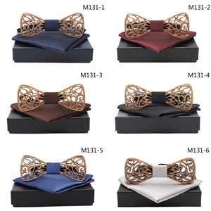 <span class=keywords><strong>Noeud</strong></span> <span class=keywords><strong>papillon</strong></span> découpé en <span class=keywords><strong>bois</strong></span> <span class=keywords><strong>sculpté</strong></span> creux classique avec carré de poche pour homme - Product Image 6