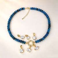 Collier délicat en pierres précieuses avec perles en agate et améthyste, pendentif en zircon, pour femme