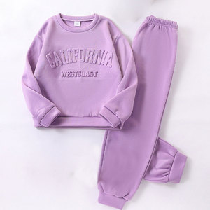 Set di Abbigliamento Invernale per Bambini all'Ingrosso, Felpa con Collo Tondo e Jogger con Ricamo 3D, Completo 2 Pezzi per Bambine - Product Image 3