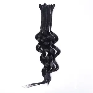 Jiffyhair bán buôn Nàng Tiên Cá dreadlocks mở rộng 100% tóc con người locs mở rộng với dài sâu sóng tóc giả
