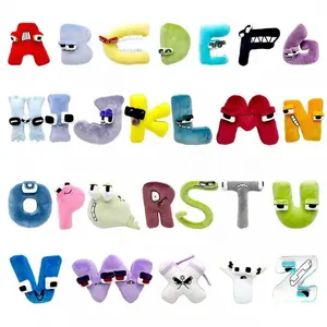 QY OEM Cartoon Creative Funny Letter Figure Anime 26 Alphabet Lore Stuffed Plush Dolls Toy For Christmas Kids Gift