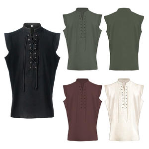 Gilet medievale da uomo rinascimentale Steampunk Vest Vintage Gothic Tailcoat Jacket Costume di Halloween - Product Image 1