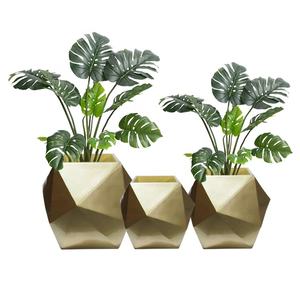 Vaso <span class=keywords><strong>da</strong></span> <span class=keywords><strong>giardino</strong></span> vaso quadrato in fibra di vetro oro Champaign vaso per la coltivazione di <span class=keywords><strong>vasi</strong></span> di fiori - Product Image 1