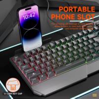 Hotsale RGB Backlit Wired Gaming Keyboard Claviers Multi-Function 104 Membrane Keycaps New Product Box Desktop