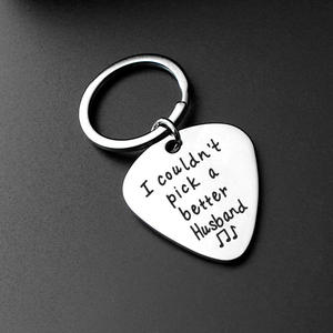 Plata Negro I Pick You Llavero Me encanta desplumarte Amante DE LA MÚSICA Músico Guitarrista Guitar Pick Llavero - Product Image 4