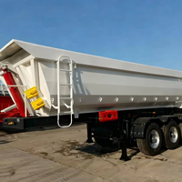 La Chine Tri-Axle Trailer Heavy Duty Charge 60 -- 80ton Side Hydraulique Dump Benne Remorque Camion Arrière Dumper Semi-Remorque