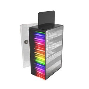 Modern Manufacturer Custom Premium Acrylic Anti-Rust <b>Floating</b> Shelf Smoke Tobacco Display Stand with LED Strips Available - Product Image 2