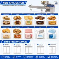 Machine d'emballage flow-pack pour biscuits, craquelins, barres énergétiques, mini-sandwichs, gaufrettes et biscuits en forme de coussin