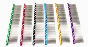 Colorato Resistente in Acciaio Inox Pet Grooming Pettine di Metallo Dritto in Acciaio Fila Cane Grooming Pettine Gatto Del Cane Spazzola di Pulizia per Lungo ah - Product Image 2