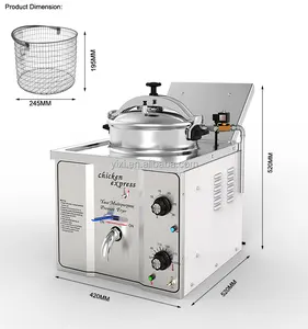 16 liters counter top pressure fried chicken machine (CE approved, manufacturer )