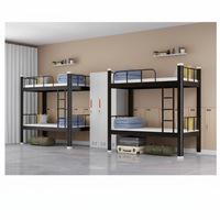 Lit superposé en acier pour écoles, lit superposé pas cher pour adultes, lit double en métal robuste, Camas métalliques
