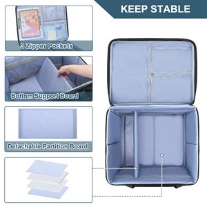 Free sample Double-layer <b>Portable</b> Carrying Case with Laptop Layer Shoulder <b>Trolley</b> Strap Travel Mobile Printer Storage Bag - Product Image 3