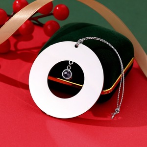 Natale in acciaio inox HD a colori ciondolo di proiezione di foto alla moda ornamento di capodanno con cento lingue 'ti amo - Product Image 6