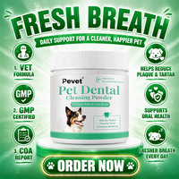 Poudre Nettoyante pour Dents de Chien Pevet – Haleine Fraîche, Cible le Tartre et Réduit la Plaque et la Mauvaise Haleine – Nettoyage Facile des Dents – Élimine