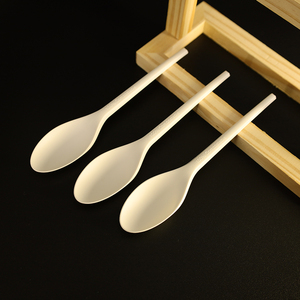 Cuillères jetables en CPLA biodégradable, couverts compostables, cuillères à dessert jetables en plastique pour bubble tea, pouding, dessert shop - Product Image 1