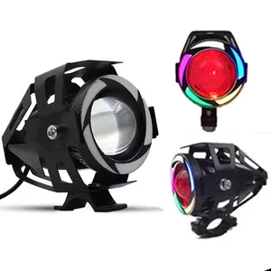 Foco de luz Led para motocicleta, transformador de luz eléctrico, interruptor de Cañón Láser, Ojo de Ángel, estroboscópico, U7, 12-80V