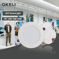 OKELI Downlight da incasso a LED per interni da incasso a soffitto in alluminio commerciale 7W 12W 18W 24W