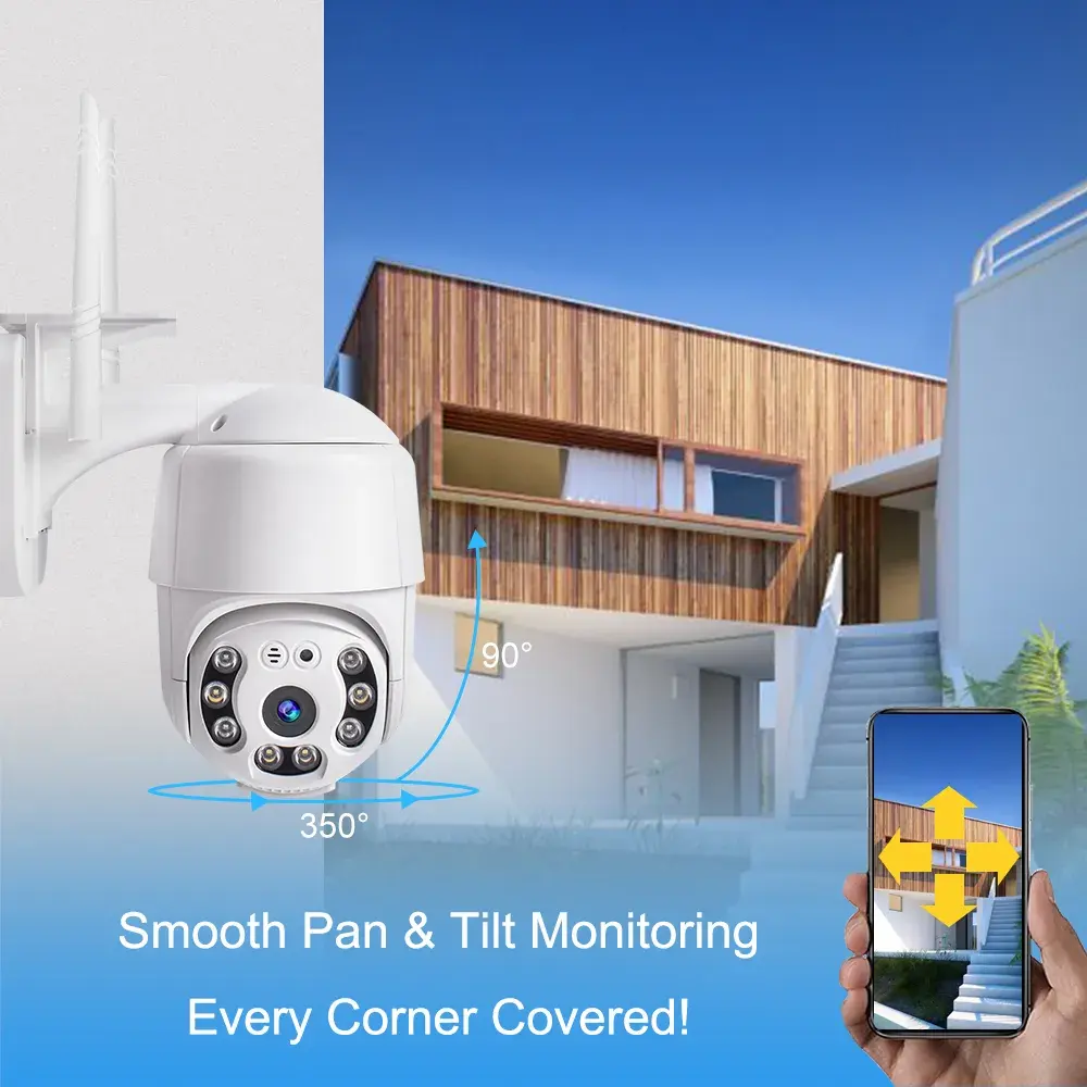 ICSEE Full Hd 5MP Auto Tracking Wireless Ip Security Speed Dome Ptz Camera Outdoor Human Detection Smart Cctv Ptz Wifi Cam