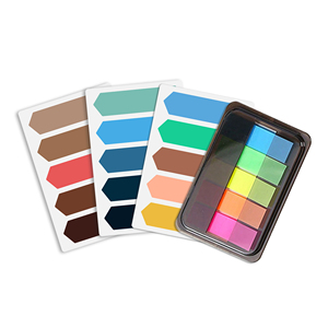 4 PCS Creative Self-Adhesive Stationery Pull-Out <b>Bookmark</b> Box with Fluorescence Colour Memo Pad Sticky Notes for Office Use - Product Image 1
