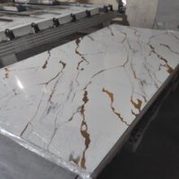 Panneau mural en PVC haut de gamme, feuille de pierre de roche dorée métallique, feuille de marbre, panneau mural en PVC, panneau mural UV, panneaux muraux 3 mm