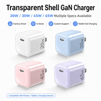 Chargeur rapide GaN 20W 30W 35W 45W 65W, chargeur PD, adaptateur de voyage portable, chargeur de téléphone portable USB-C avec câble de type C